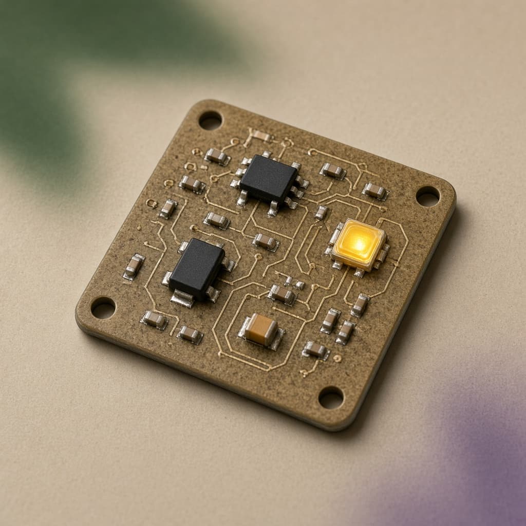 Finished bio-based PCB prototype